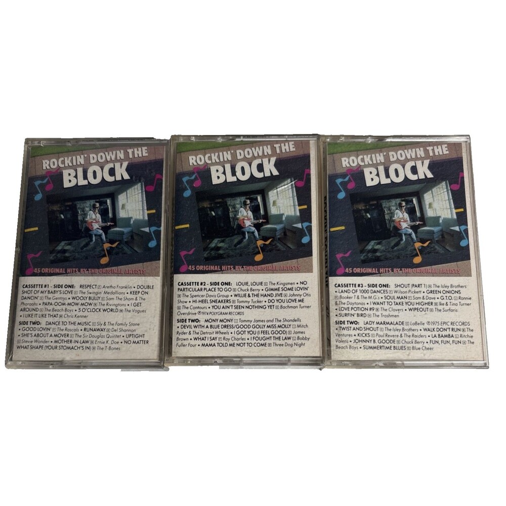 Rockin'  Down The Block  Cassette Tapes Cassettes 1,2,3,   Silver Eagle  Records